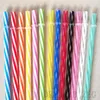 Disposable Drinking Straw With Ring Plastic Threaded Buckle Hard Straws Colorful PP Straws Drink Mug Tool