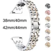 Watch Band voor Apple 38mm 40mm 42mm 44mm kleine taille metalen riem roestvrij staal waterdichte bands 5 Rijen Diamond kettingbanden Hoge kwaliteit serie 1 2 3 4 5 6