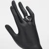 Eulonvan Luxury Charms Wedding 925 Sterling Silver Jewelry Rings for Men Black Resin Drop S S3817サイズ613 2103104346341