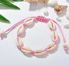 Trendy Handmade Sea Shell Charme Pulseiras Para As Mulheres Bohemian Beach Seashell Corda Corrida Correntes Moda Boho Jóias