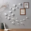 1pc 3D oiseaux en céramique murales décorations suspendues ornements de maison créatif bricolage artisanat salon mur cadeaux décoratifs 210310