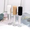 8ML Parete di spessore trasparente bottiglia Lipgloss Tube Big Breve Pennello Contenitore per imballaggio cosmetico con coperchio nero bianco