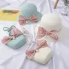 Girl Kids Summer Wide Brim Straw Hat W/Cute bow Floppy Beach Sun Visor Hats with Shoulder Bag 4 Colour Select