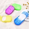 20 adet / kutu Tek Kullanımlık Sabun Kağıt Levhalar Mini Taşınabilir Çözünür Açık Seyahat Otel Temiz El Banyo Kokulu Dilim Köpük Antibakteriyel 136 V2