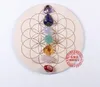 7st / set Natural Crystal Mixed Seven Chakra Healing Stone + Sevens Star Array Wood Plate Grus Chips Chakras Heminredning Present