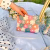 Totes Hand Woven Woolen Crochet Bag With Puff Flowers Women 2021 Creative Chrysanthemum Messenger