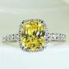 Anneaux de mariage Boho Argent Couleur Blanc Rose Jaune Zircon Bague De Luxe Femme Fille Cristal Pierre De Mode Promesse De Fiançailles Pour Les Femmes