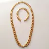 10MM Miami Curb Link Cuban Mens Chain Collana bracciale set gioielli 24" Links Luxury 18ct Yellow Gold Heavy