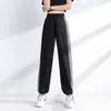 Schicke Jogginghose für Frauen Baggy Korean Soft Comfort Weibliche Hose Elastische Taille Schwarze Hose Jogger Harem 210601