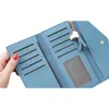 ファッション女性の財布ロングジッパークラッチソフトPUレザーハート型のペンダント隠しバックルマルチファンクションカードホルダー