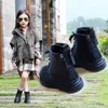 Fashion Children's Martin Boots Botas antiderrapantes de outono quente inverno crianças sapatos Preto 3 4 5 6 7 8 9 10 11 12T 210315