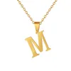 Colares de aço inoxidável letra inicial A-Z pingente colar para mulheres casal corrente de ouro colar collier mujer jóias g12062519