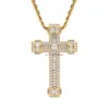 Bling drop Cubic cyrkon Jezus Cross Naszyjnik