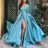 Robes décontractées haute qualité 2021 femme robe de soirée pour mariage Sexy col en v longue dentelle traînant fête grande taille femmes Vestidos