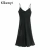 Klkxmyt Sommerkleid Frauen Vintage Seide Unterwäsche Spaghetti trägerlos sexy Midi Za Vestidos Fiesta noche 210527