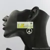 Alloy Peace Sign Dangle Chandelier Earrings 925 Silver Fish Ear Hook E290 38.4x17.5mm 40pairs/lot