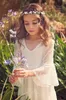 Children's lace flared sleeve flower girl dresses high quality girl party formal princess dress