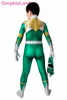 キッズコスプレドラゴンレンジャーブリ衣装子供ハロウィーンスーパーヒーローグリーンジャンプスーツ男の子Zentai Suit Q0910