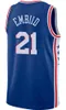 Allen 3 Iverson Joel 21 Embiid Męskie koszulki koszykówki Retro Ben 25 Simmons Camisetas de Baloncesto Basketball Jerseys 2021