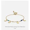 Enfashion Star Anklet Armband Guldfärg Färgrik Fotkedja Rostfritt Stål Mode Smycken Bijoux Beach Tillbehör A215003