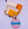 Fashion Unisexe Blue Pink Flower Key Chain Chain