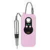 Outil de pédicure de manucure rechargeable portatif de machine de stylo de foret d'art d'ongle électrique de 35000RPM - prise américaine rose