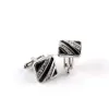 Crystal Stripes manschettknappar Black Red Stripe Diamond Cuff Links -knappen för Mens Formal Business Business Suit Shirt Smycken Will och Sandy