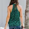 Snake Print Off Ramię T Shirt Kobiety Letnia Moda Halter Bez Rękawów Plus Size Casual Topy Streetwear Sexy Tee Koszula Femme 210608