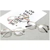 Solglasögon Unika Blå Ljus Blockeringsglasögon För Kvinnor Recept Läsa Metall Cateye Luxury Designer Glasögon Mode nyanser