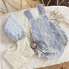 Cekcya Baby Girl Boutique Romper Born Figss幼児の誕生日バプティスマル服幼児の女の子の洗礼をカスタマイズジャンプスーツ210615