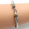 Titanium aço torcido fio gancho-em forma de ouro bracelete mulheres pulseira pulseira mulheres punho de jóias de moda # 2