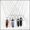 Hangende kettingen hangers sieraden vorm echt amethist natuurlijke kristal kwarts genezingspunt chakra bead edelsteen opaal steenketen 2172 q2