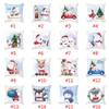 Cartoon Christmas Pillowcase Merry Juldekorationer Söt snögubbe Sofa Kudde Hemkudde Skydd LLA10293