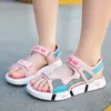 2021 Summer New Soft Non-Slip Beach Shoes Open Children's Sandals Wild Boys Girls Student Kids Shoes X0703