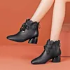 Femmes bottines 2021 automne hiver chaussures Med talons bottes nues nœud chaussures habillées femme bottes vague blanc botas mujer 8318N