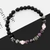 Perlenstränge Boho Schmuck Naturstein Armband Armreifen für Frauen 6 mm Amethyst Labradorit Rosa Schwarz Perlen Paar Großhandel Bulk Kent22