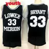 Nikivip Youth kids MEILLEURE QUALITÉ Broderie 33 # BRYANT Basketball Jersey Hommes Maillots Tous Cousus Blanc Rouge Noir Taille S-XL