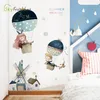 Cartoon romantico mongolfiera adesivi decorazione della camera dei bambini arredamento camera da letto decorazioni per la casa adesivo da parete autoadesivo creativo 210310