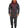 Men's Tracksuits 2021 Mens Pure Color Splicing Jumpsuit Men One-piece Garment Pajama Playsuit Zipper Hoodie Male Onesie Jumpsuits Overalls H