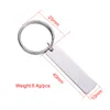 Empestation en acier inoxydable Rectangle Rectangle Keychain Gravure Plaque en métal pour barre de trousque Miroir Polish Chain 252O