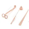 3 in 1 Candle Accessory Set Scissors Cutter Candles Wick Trimmer Snuffer Accessories Sets Rose Gold Black Silver DAJ252