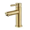 Rubinetto per bagno Rubinetto per lavabo da bagno in ottone massiccio Miscelatore per acqua calda e fredda Rubinetto per lavabo Rubinetto monocomando montato su piattaforma Rubinetto in oro spazzolato T200107