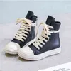 Hot Large Size High-top Boot Lace-up Leather Upper Thick Heel Women Boots