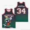 영화 34 # Marvin Martian Fade Jersey 맞춤 DIY 디자인 스티치 대학 농구 유니폼