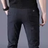 2020 Nowy Jesień Męskie Biznes Slim Casual Spodnie Moda Klasyczny Styl Elastyczność Spodnie Mężczyzna Marka Gray Navy Blue Black Y0811