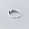 Vintage Simple Leaves Adjustable Rings for Women Genuine 925 Sterling Silver Plant Ring Fashion Fine Jewelry Party Gift 210707