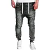 Moda Kombinezony Męskie Hip Hop Skinny Elastyczne Jogger Jeans Masculino Slim Fit Spodnie Sznurek dla mężczyzn Ołówek Spodnie 20