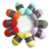 1 pc 50g / set 4ply leite algodão de tricô de lã de lã needlework tingido lanas para crochet artesanato camisola chapéu bonecos a baixo preço y211129