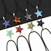 Star Point Natural Stone Pendulum Hanger Reiki Genezing Crystal Ketting Groen Blauw Quartz Chakras Pendulo-sieraden