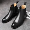 Misalwa printemps/hiver élégant Chelsea bottes en cuir hommes Couple chaussures taille 35 47 robe à enfiler bottes formelles modèle défilé de mode 220212